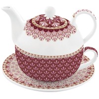 Tea for one Koniczynka bordowa 350/350ml Easy Life