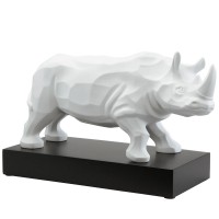 Figurka Rhinocéros Blanc 49 x 30 cm L?Art d?Objets Serengeti Goebel Figurka Rhinocéros Blanc 49 x 30 cm L?Art d?Objets Serengeti Goebel