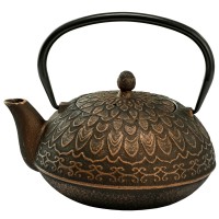 Dzbanek żeliwny czarno-złoty 900ml do herbaty
