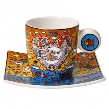 Filiżanki espresso ''Morski romans'' 100ml James Rizzi Goebel