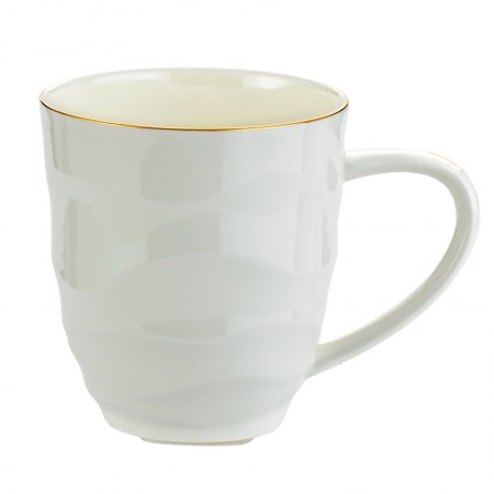 Biały Kubek ze złotym brzegiem 450ml English Collection