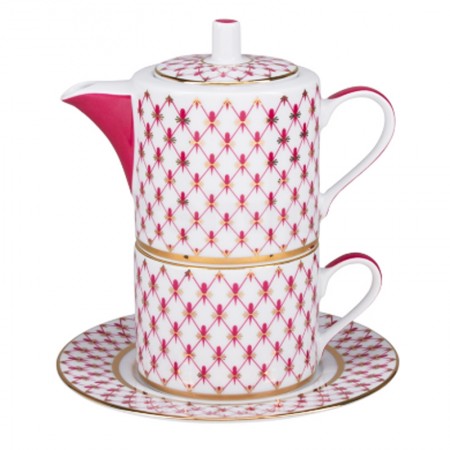 Tea for one Siatka Blusowa Różowa 300 ml Łomonosov