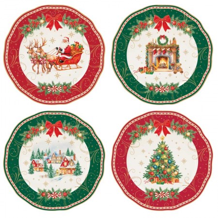 Talerze Christmas Heritage 20 cm 4 szt. Easy Life
