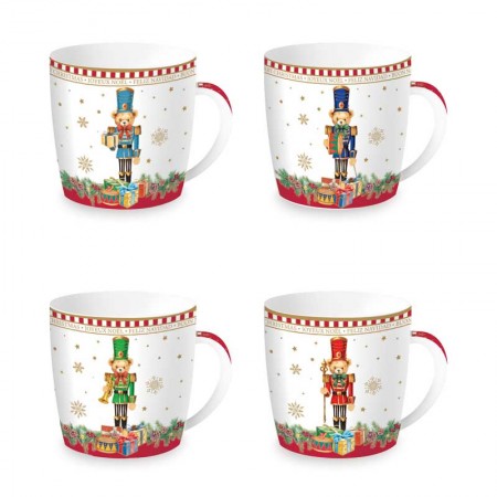 Zestaw 4 kubków Christmas Teddy 350ml Easy Life
