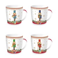 Zestaw 4 kubków Christmas Teddy 350ml Easy Life